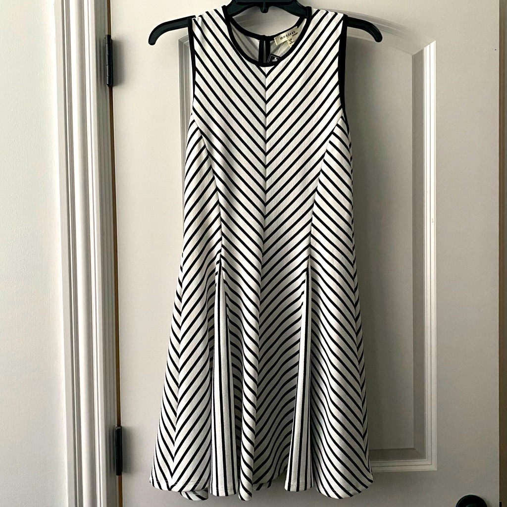 Striped Black And White Short Dress